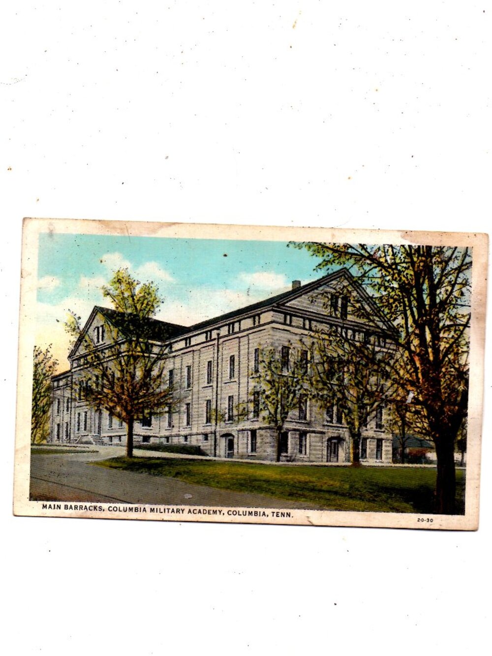 Vintage Used 1930s Postcard - Columbia Military Academy
